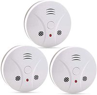3 Pack Fire Alarms Smoke Detector Battery Operated with Photoelectric Sensor and Silence Button, Travel Portable Smoke Alarms