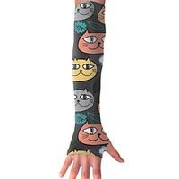 QG ZZX Cute Cat Face Pattern Unisex Compression Arm Sleeves UV Protection Performance Arm Sleeve - for Outdoor Sports Baseball,Basketball,Football (1 Pair)