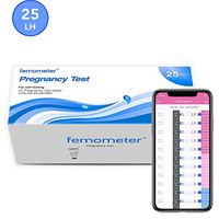 Femometer Pregnant Test Strips, 25 Early Pregnancy Tests - Accurate Results with Smart App (iOS & Android) and Can Save All Test Strip Result