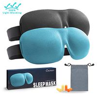 Eye Mask for Sleeping, Calmsen Sleeping Mask, 3D Contoured Sleep Mask for Women Men Kids with 4 Ear Plugs & 1 Silk Pouch, 100% Pitch Black for Travel, Shift Work, Yoga, Meditation