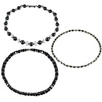 Milisten 3pcs Magnetic Hematite Ankle Bracelets Healthy Healing Bracelets Magnetic Pain Relief Bracelets for Men Women