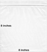 BNY Corner 2 Mil 8x8 Clear Plastic Zip Lock Bags, 8" x 8" Reloc Bag - 100 Counts