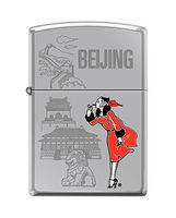Zippo Windy Girl Beijing HP Chrome Windproof Pocket Lighter New