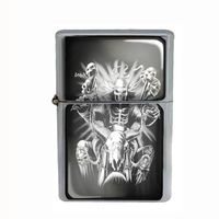 Wind Proof Dual Torch Refillable Lighter Skull Design-007