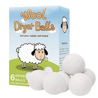 Aomigell Wool Dryer Balls Natural Fabric Softene, Reduces Clothing Wrinkles and Saves Drying Time, Baby Safe & Hypoallergenic(Pack of 6) (White)