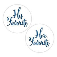 His Favorite & Her Favorite Wedding Stickers, Choose Your Colors, Wedding Favor Stickers (#376-NV)