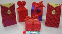 Chinese Wedding Candy Boxes - 10 boxes (5 Diffrent Designs size ranging from 1.75" sqr to 2.25" x 3.0"  - assembly required)