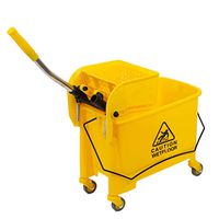 Cleaning Mop Bucket,5.28 Gallon Side Press Wringer Cleaning Caddy with Wheels,Removable Down Press Wringer Combo Mopping System Bucket for Commercial Home (Yellow)
