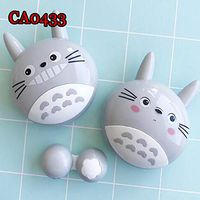 Totoro Cartoon 3D Colorful Contact Lens Case Small Portable Travel Box CA0433 (Gray)