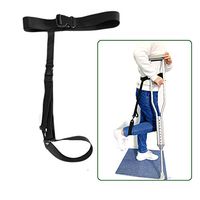 Leg Lifter Strap Knee Walker Crutches Accessories Knee Sling Handicap Lifter Leg Support Broken Leg Crutches Pad Elderly Lifting Devices Medical with Waist Belt (Black)
