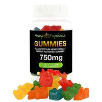 Hemp Extract - Hemp Oil Gummies - Fruit Flavored - Depression, Anxiety, Pain, Stress, Insomnia, and Nausea Relief by Hemp Euphoria (30 Count)