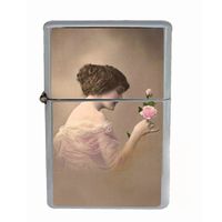 1914 Lovely Young Woman Photo, Wind Proof Dual Torch Refillable Lighter D-311