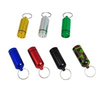 1?Compact Stylish Aluminum Waterproof Pill Box Case Bottle Container Keychain