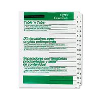 NEW - Office Essentials Table 'N Tabs Dividers, 15-Tab, 1-15, Letter, White, 1 Set - 11674