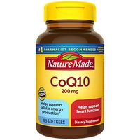 Nature Made CoQ10 200 mg Softgels, 105 Count for Heart Health and Cellular Energy production.† (Packaging May Vary)