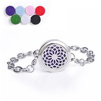 ZX Fashion Stainless Steel Aromatherapy Essential Oil Diffuser Locket Bracelets Hollow Sunflower Bracelet