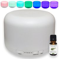Color-Changing LED Light Aroma Diffuser with Free Complimentary Essential Oil in Lavender, Sweet Orange, Lemongrass, Eucalyptus, or Tea Tree (Tea Tree)