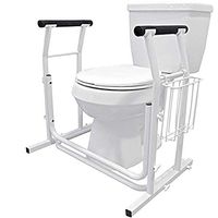 XIHAA Stand Alone Toilet Rail, Medical Bathroom Safety Assist Frame Grab Bars and Railings for Elderly, Handicap and Disabled