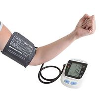 Automatic Upper Arm Blood Pressure Monitor with Cuff and LCD Display Screen- Fast BP and Pulse Readings, WHO Indicator with Carrying Bag by Bluestone