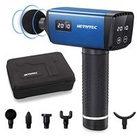 Massage Gun, Hethtec Handheld Deep Tissue Percussion Muscle Massager for Pain Relief, 20 Speed High-Intensity Vibration, LED Touch Screen, Long Battery Life, Includes 6 Massage Heads and Carrying Case