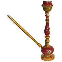 Beautiful Stone Artwork on Wooden Teak Wood HOOKAH / Wooden Working Condition Hookah