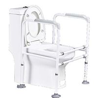 Bathroom Armrest Elderly Disabled Pregnant Woman Support Frame Wc Toilet Bowl Armrest Non-Slip Take A Shower Railing Carbon Steel Armrest,White