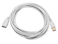 USB 2.0 A Male to A Female Extension 28/24AWG Cable (Gold Plated), White, 15 Feet