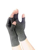 Medical Compression Gloves — for Arthritis Pain, Carpal Tunnel, Comfort — These Breathable Fingerless Gloves Deliver All Day Muscle Relief — (Large)