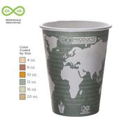 Bulk Compostable Hot Cups, 20oz PLA Cups, World Art Renewable: Eco-Products EP-BHC20-WA (2000 Compostable Hot Cups)