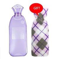 500ML 1000ML 2Sizes Available Long Style PVC Hot Water Bottle Hot Water Bag for Pain Cold with Cover Large Size (Color : Purple, Size : 500ML)