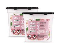 Love Home and Planet Laundry Detergent Packets, Rose Petal & Murumuru, 30 Count, Pack of 2