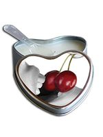 Earthly Body Edible Massage Heart 3-in-1 Candle (Aroma Candle, Moisturizer, Massage Oil) - Cherry