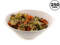 [250 PACK] 32oz Round Disposable Bowls Deep - Natural Sugarcane Bagasse, Bamboo Fibers, Sturdy Compostable, Eco Friendly, Environmental, Paper Plastic Bowl Alternative, Tree Free by EcoQuality