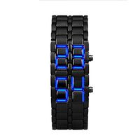 AutumnFall Clearance Sale!!2018 New Style Metallic Black Lava Faceless Blue LED Volcanic Men Lady Bracelet Wrist Watch (Black)