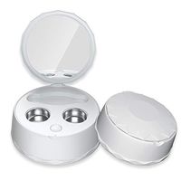 Mini Ultrasonic Lens Cleaner Stainless Steel Tank Automatic Contact Lens Washer Case Eye Protein with USB Charger Small Portable Mute for Daily Care,White