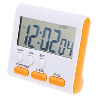 ACHICOO Magnetic Large LCD Digital Kitchen Timer with Loud Alarm Count Up& Down Clock to 24 Hours White + Orange Electronic Phone Computer Products for Travel/Work