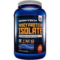 BodyTech Whey Protein Isolate Powder with 25 Grams of Protein per Serving BCAA's Ideal for PostWorkout Muscle Building Growth, Contains Milk Soy Rich Chocolate (3 Pound)