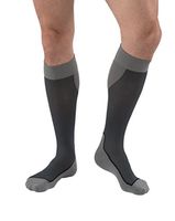 JOBST Sport Knee High 15-20 mmHg Compression Socks, Black/Grey, Large