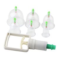 Finly (6 Cups + 1 Suction Pump) Medical Vacuum Cans Cupping Cups Set Body Back Massage Therapy Kit Anti-Cellulite Massager