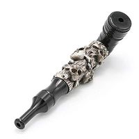 EVNNO Pipe, Portable Tube, Easy to Clean Personal Tube, Personalized Skull Pipe, Gift for Father, Husband (Black)