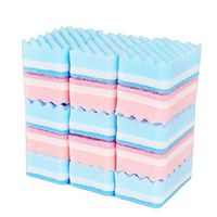 Double Sided Sponges Scourer, Ripple Scouring Cloth Household Kitchen Dishcloth 15 Packs -A 11x7cm(4x3inch)