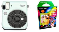 Fujifilm Instax Mini 70 - Instant Film Camera (ICY Mint) and Instax Mini Rainbow Film Value Pack - 10 Images