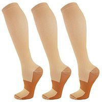 Compression Socks For Men & Women-3 Pairs,15-30mmHg is Best For Running,Athletic,Medical,Pregnancy and Travel （L/XL)