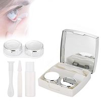 Contact Lens Care Box, Mini Contact Lens Holder Eye Care Lenses Case Set Cute Lovely Travel Kit Box Contact Lens Case Box Holder Container (White)