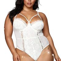 SUIKI Women's Sexy Lingeries Plus Size Sleepwear Bodysuit Yarn One-Piece Garment Underwear Nightwear Nightgown Pajamas