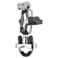 RAM MOUNTS (RAM-B-149ACH-LO4 Chrome Handlebar Rail Mount with Short Double Socket Arm and Stainless Steel U-Bolt Base