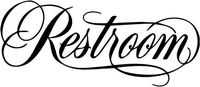 Crazydecals Restroom Sign Vinyl Decal Sticker- 10" Wide Matte Black Color