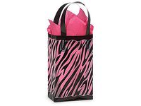 Qty 25 – Zebra Clear Plastic Gift Bags - 5.25 Inch x 3.25 Inch x 8.5 Inch - Including Coordinating Tissue Paper | Colors of Rainbow