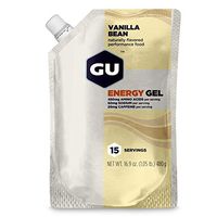 GU Energy Original Sports Nutrition Energy Gel, 15-Serving Pouch, Vanilla Bean