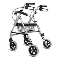 Rollators Foldable Walker Walkers for Seniors Adult Upright Drive Walker Rolling Medical Equipment Walker for Seniors Walker Basket,Silver